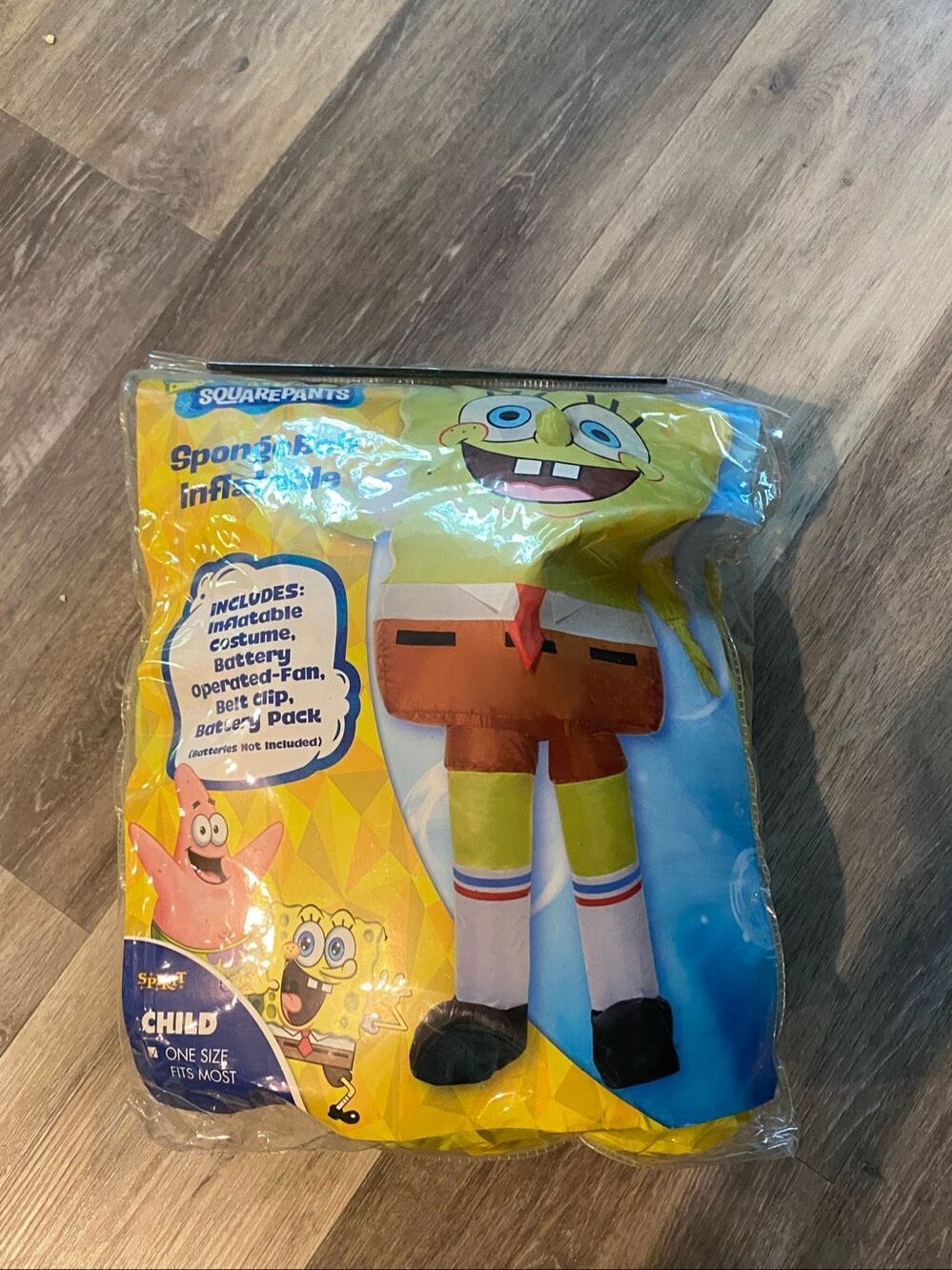 Spirit Spongebob Squarepants Inflatable Halloween Costume Child Size Sm/Md 4-10